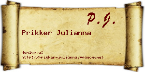 Prikker Julianna névjegykártya